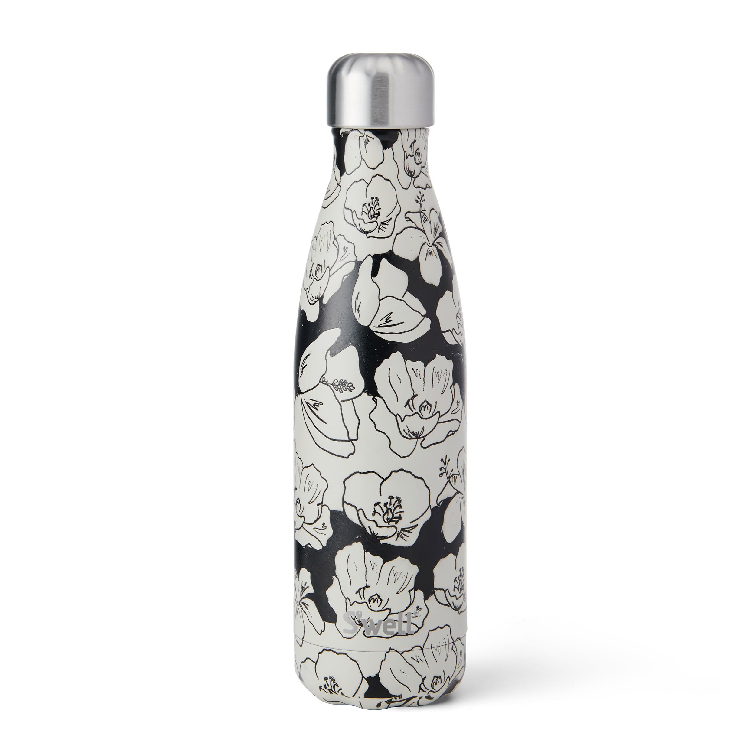 S'well Stainless Steel Water Bottle, 500ml, Charcoal Bloom, Triple Layered Vacuum Insulated Containers Keeps Drinks Cold for 36 Hours and Hot for 18, BPA Free, Perfect for On The Go