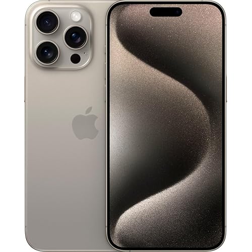 Apple iPhone 15 Pro Max, 256GB, Natural Titanium - T-Mobile (Renewed)