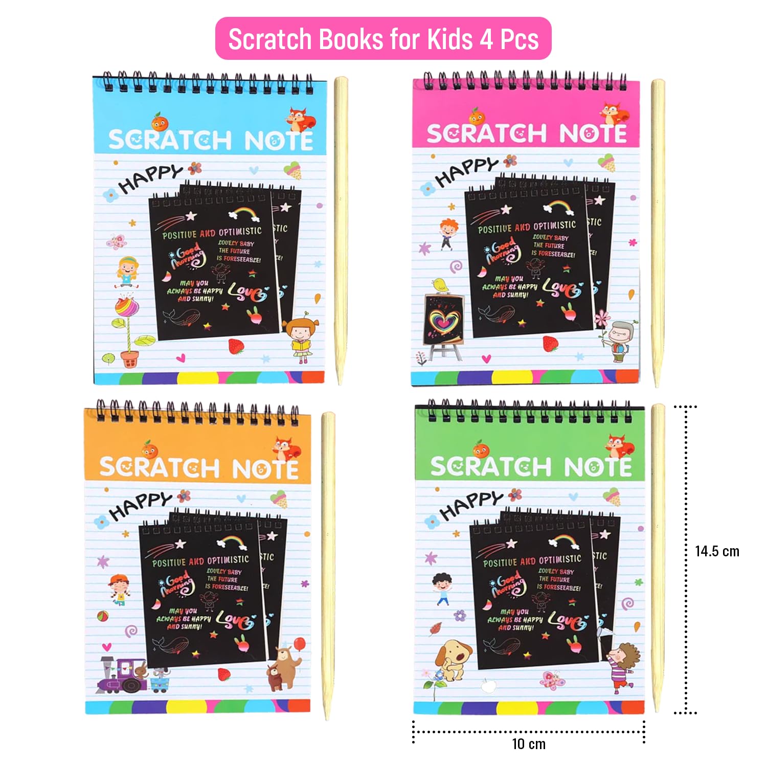 Party Propz Scratch Books for Kids - 4 Pcs, Magic Scratch Book | Return Gift for Kids Age 6-10 | Scratch Books for Kids | Return Gifts for Birthday | Scratch Book for Kids 6-12 - Image 2 thumbnail