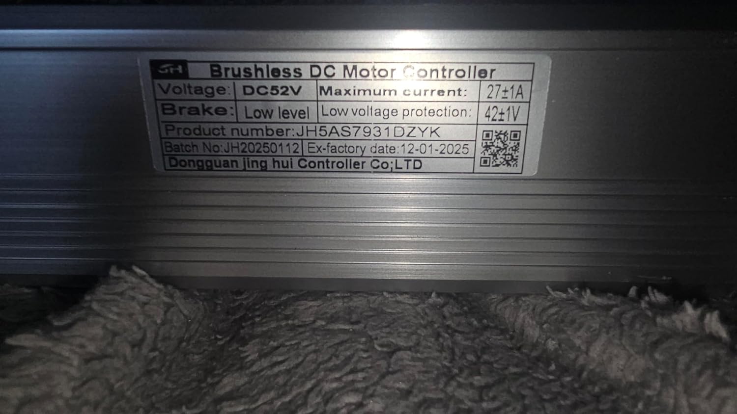 JH5AS7931DZYK Ebike Controller 52V 27A Brushless Motor Controller for Electric Bike