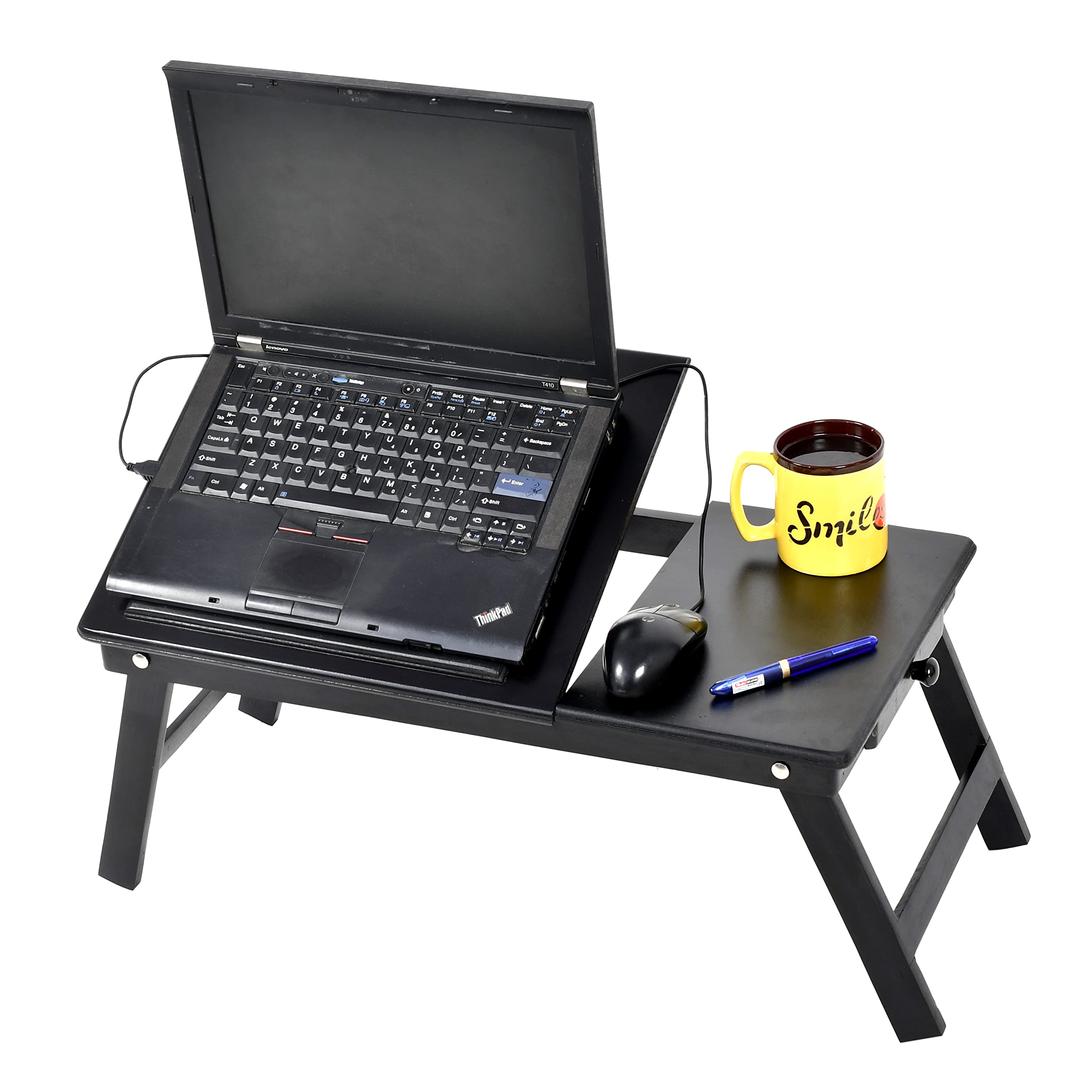 Badiwal Interio Multipurpose Solid Teak Wood Frame Adjustable and Foldable Design Laptop Table/Study Table of Large Working Area for Home,(24"x13") (Black) (B098BQNY3T) Amazon Price History, Amazon Price Tracker