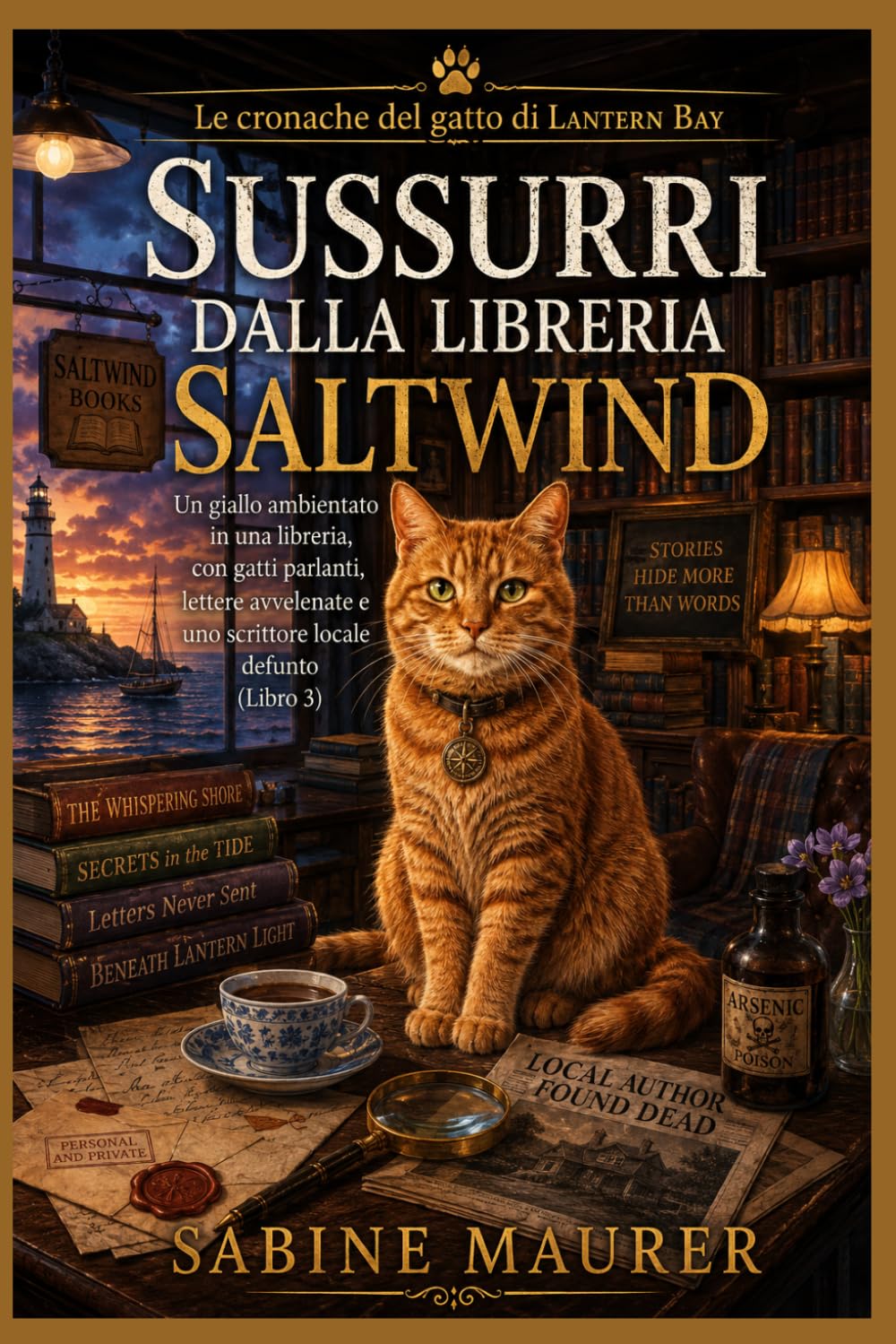 Sussurri dalla libreria Saltwind: Un giallo ambientato in una libreria, con gatti parlanti, lettere avvelenate e uno scrittore locale defunto (Libro 3) (Le cronache del gatto di Lantern Bay)