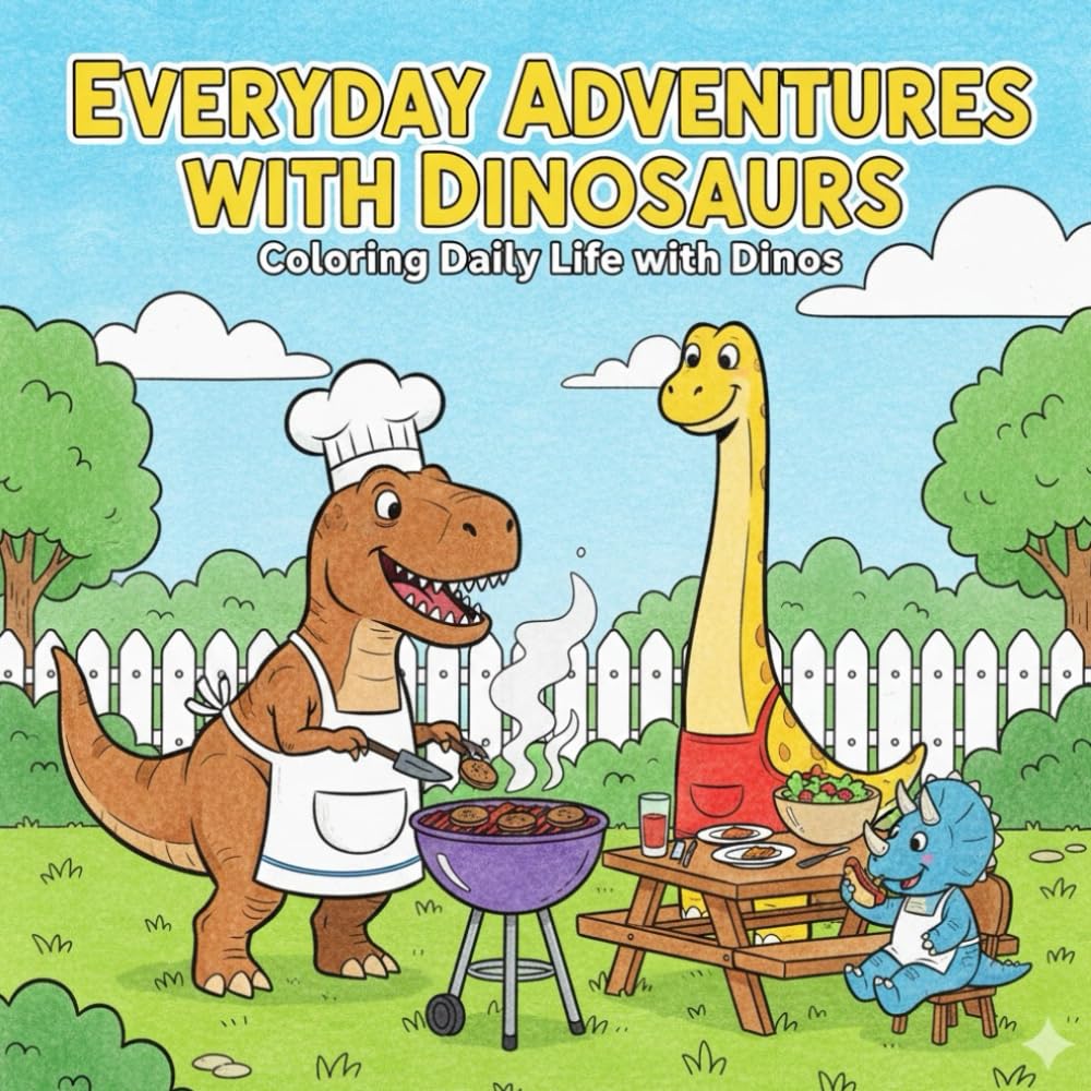 Everyday Adventures with Dinosaurs: Coloring Daily Life with Dinos