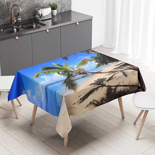 Mantel rectangular pequeño con diseño de mar y cielo, para mesa, lavable, resistente al agua, 30 x 30 pulgadas