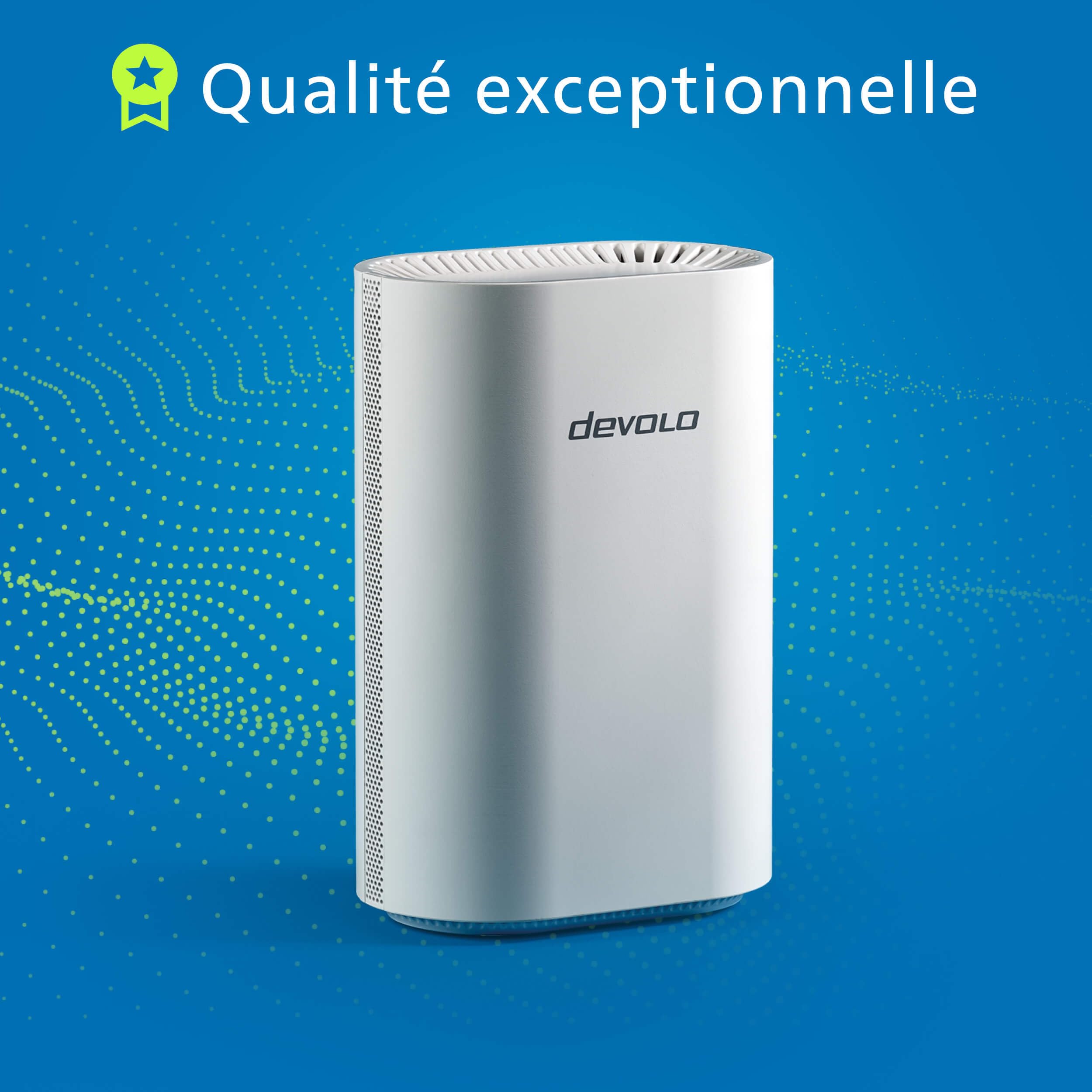 devolo WiFi 7 BE6500 Router, Le routeur Wi‑FI pour la Fibre et Les connexions câble, Jusqu’à 6.500 Mbit/s, connectivité LAN 2,5 Gbit/s, Blanc