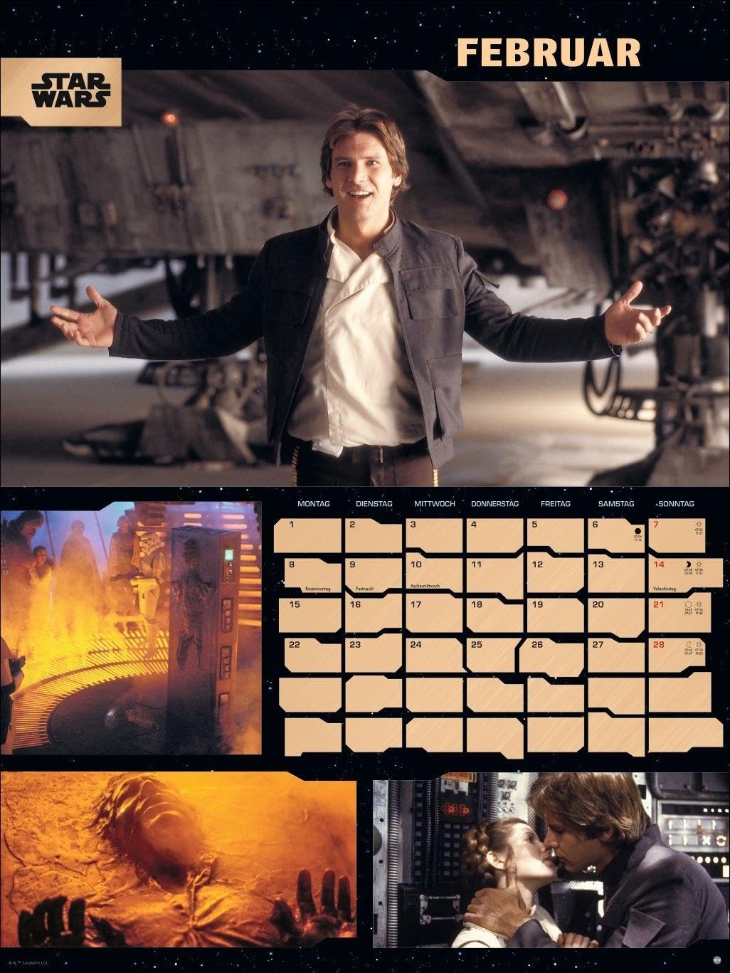 Star Wars Broschur XL Kalender 2027: Praktisch und ein absoluter Hingucker: Terminplaner groß mit den besten Szenen aus den Star Wars Filmen. Viel Platz für Termine für Star Wars Fans.