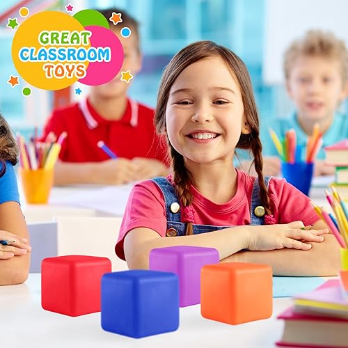 Miniatura 21 de Pelotas antiestrés de cubo de hielo para ansiedad, 4 bolas antiestrés para niños, juguetes para adultos para aliviar el estrés, bola de ejercicio