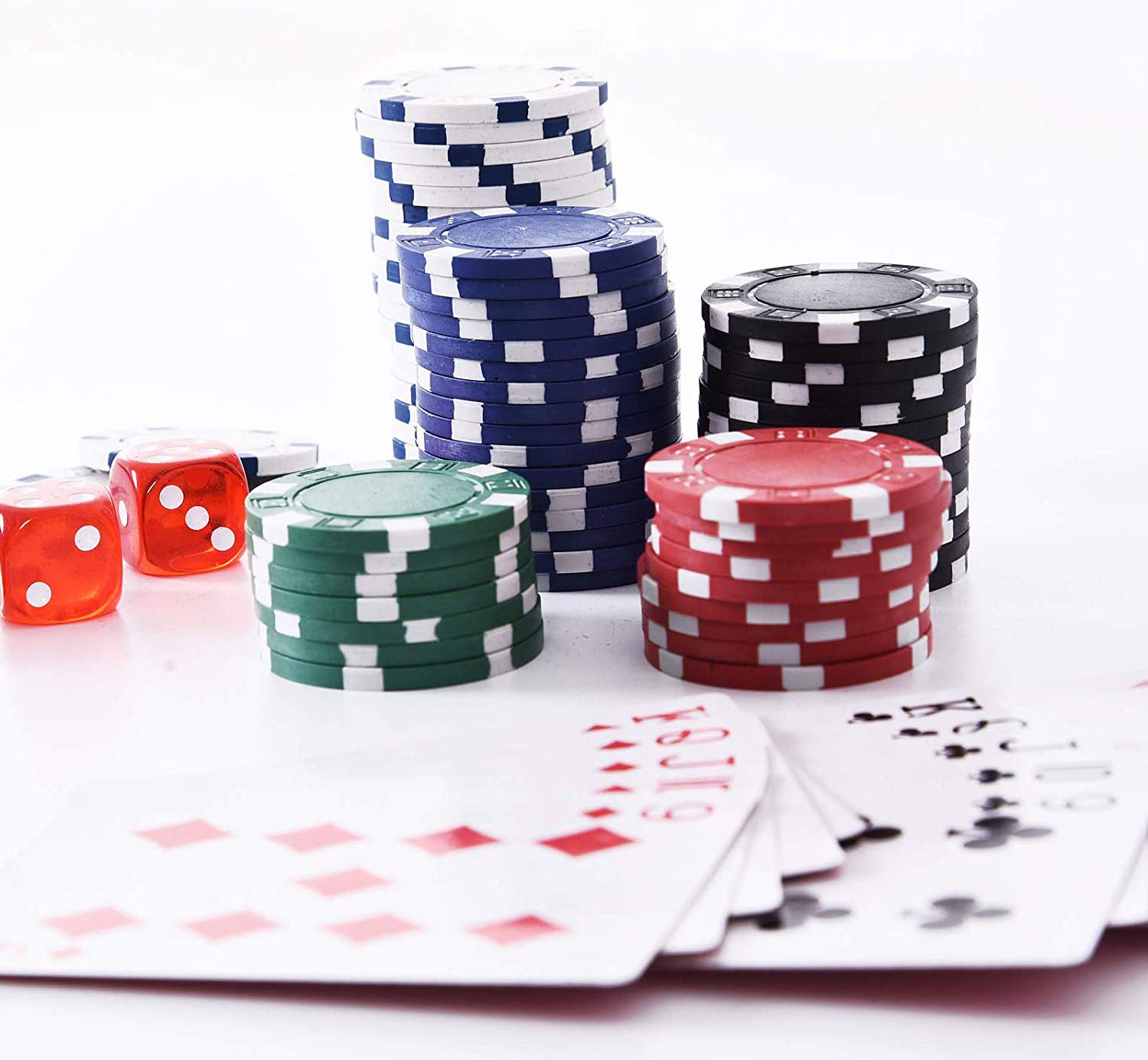 MASMAS Set de Poker/Póquer, Texas Holdem, Blackjack Completo con Maletín de Aluminio, Juego de Fichas Plástico, Mini Casino Portátil, Accesorios de Baccarat, Juegos de Mesa y Entretenimiento