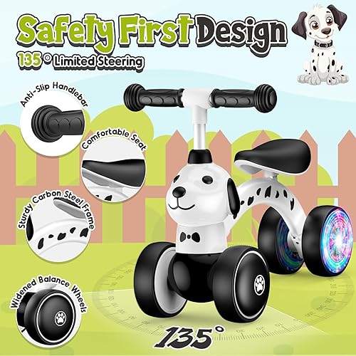 Miniatura 4 de Juguetes de bicicleta de equilibrio para bebés de 1 a 2 años, bicicleta de bebé con iluminación colorida, regalos de primer cumpleaños para niños de