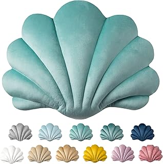 Ashler 3D Throw Pillows Shell Shaped Accent Throw Pillow, Soft Velvet In...