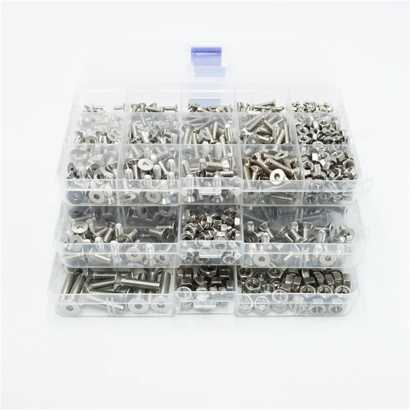 Kit de tornillos cabeza plana avellanada hexagonal M2 .5 M3 M4 M5 M6 tuerca perno Allen máquina DIN7991 acero inoxidable 304 para Electrónica(M5 Hex Socket)