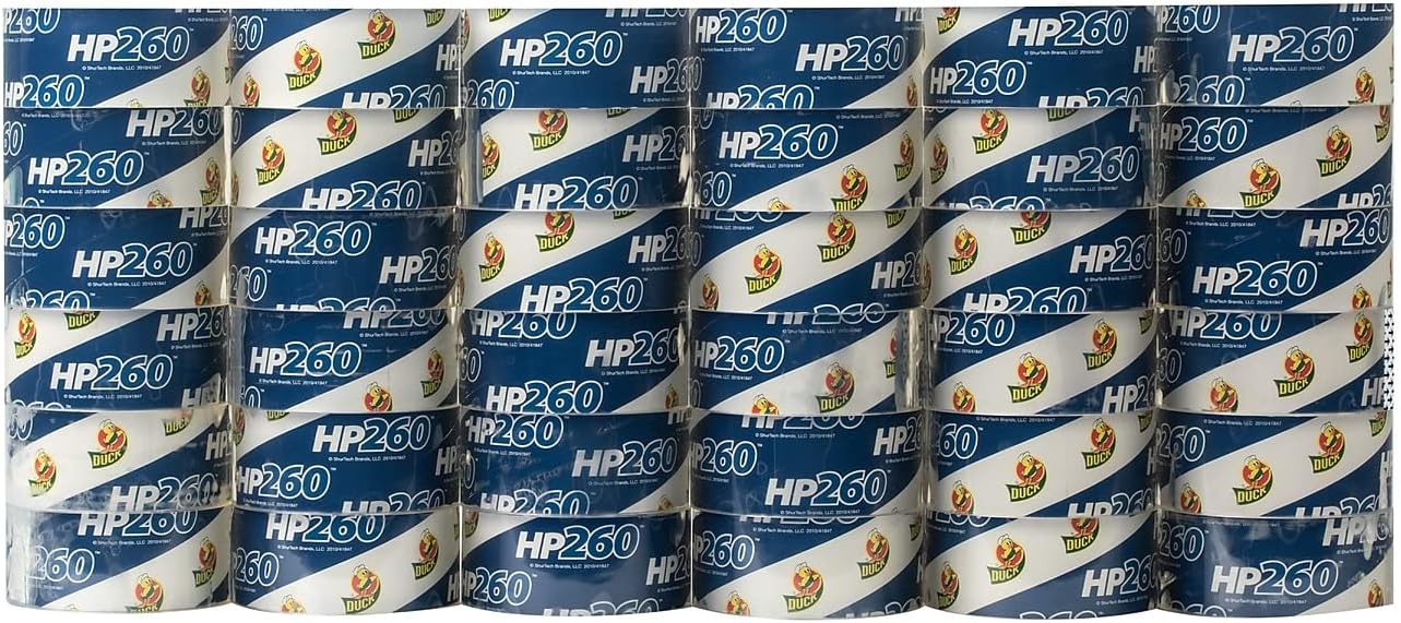 Duck Brand HP260 Carton Sealing Tape 1.88" x 60 Yards, 3" Core, Clear