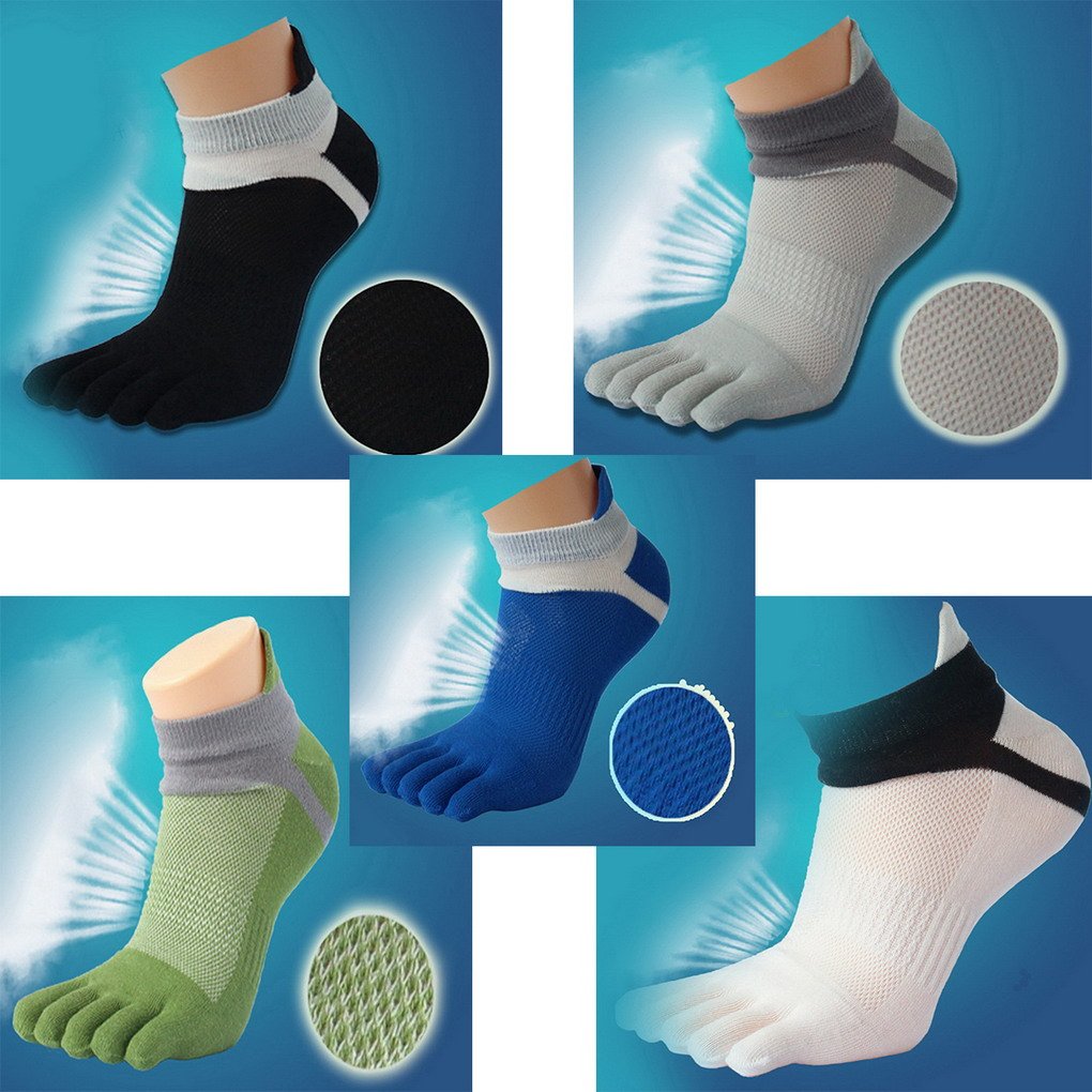 Chaussettes à orteils pour hommes, chaussettes de sport légères, respirantes, à séchage rapide, 6 paires