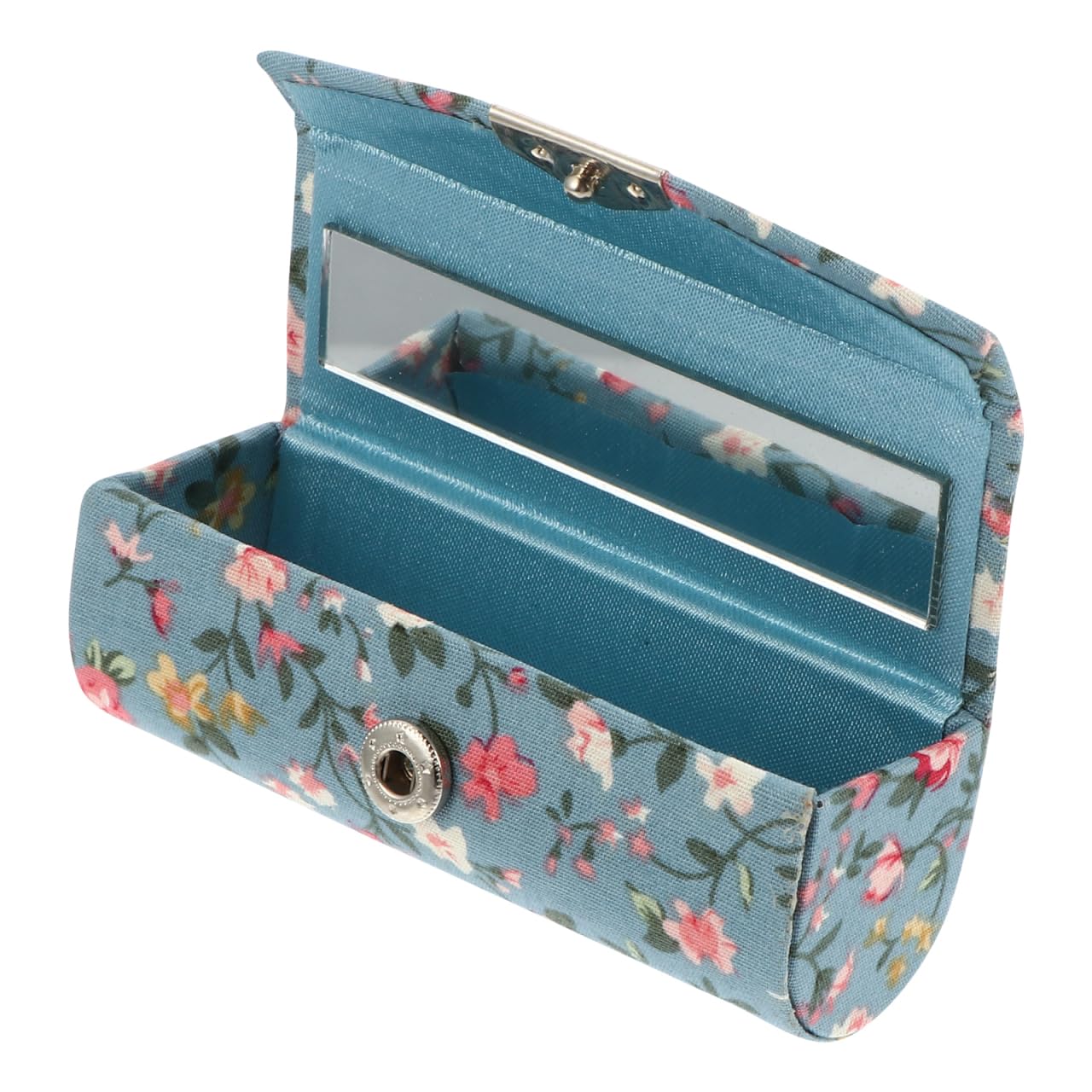 FRCOLOR Ladies Floral Lipstick Case Holder with Mirror Travel Cases Organizer Bag Cosmetic Storage Kit for Women Purse