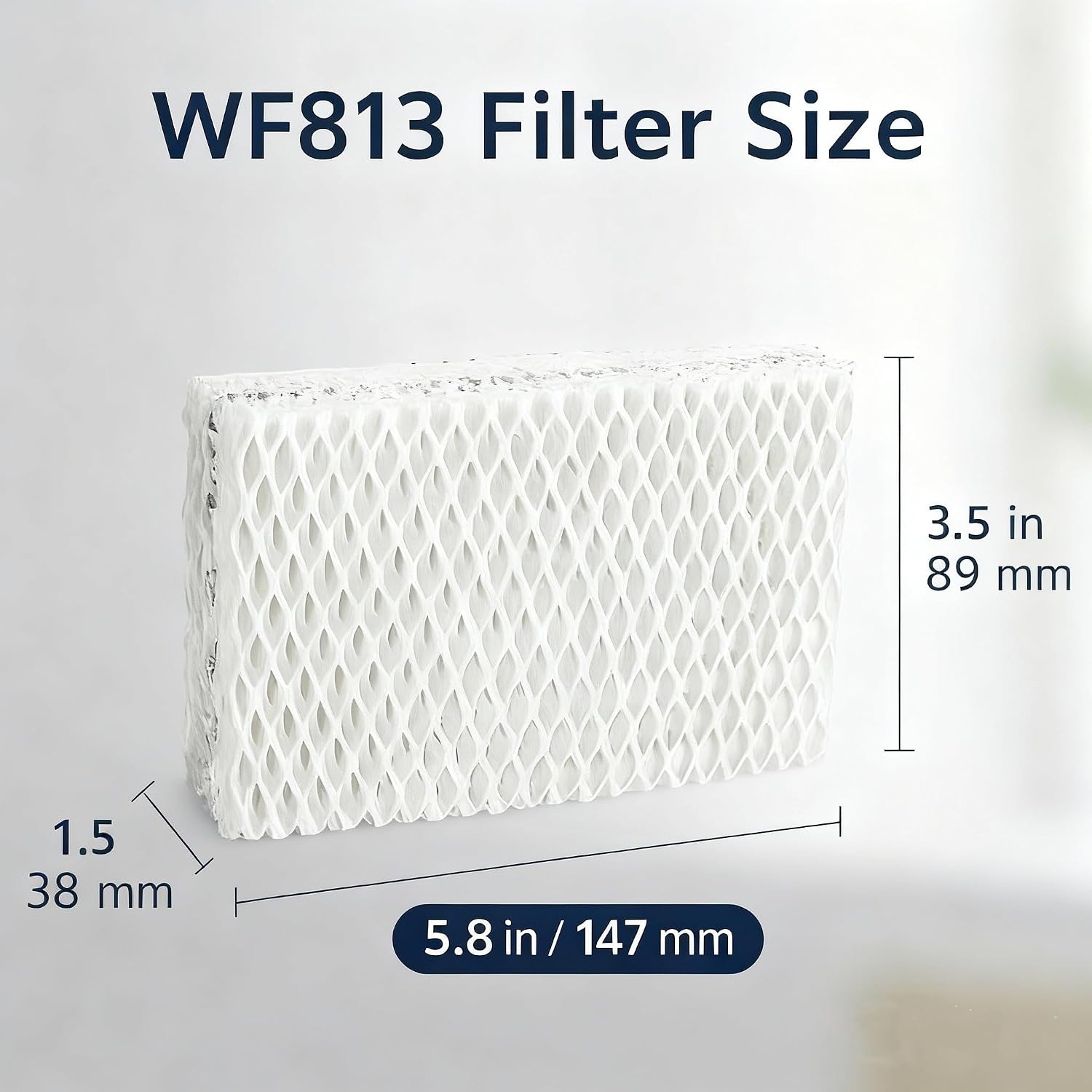 WF813 Humidifier Filter Replacement, High-Density Wick Filters Compatible with Equate EQWF813, Relion RCM832/RCM-832N, ProCare PCWF813, EQ-2119-UL, PCCM-832N Cool Mist Humidifiers (6-Pack)