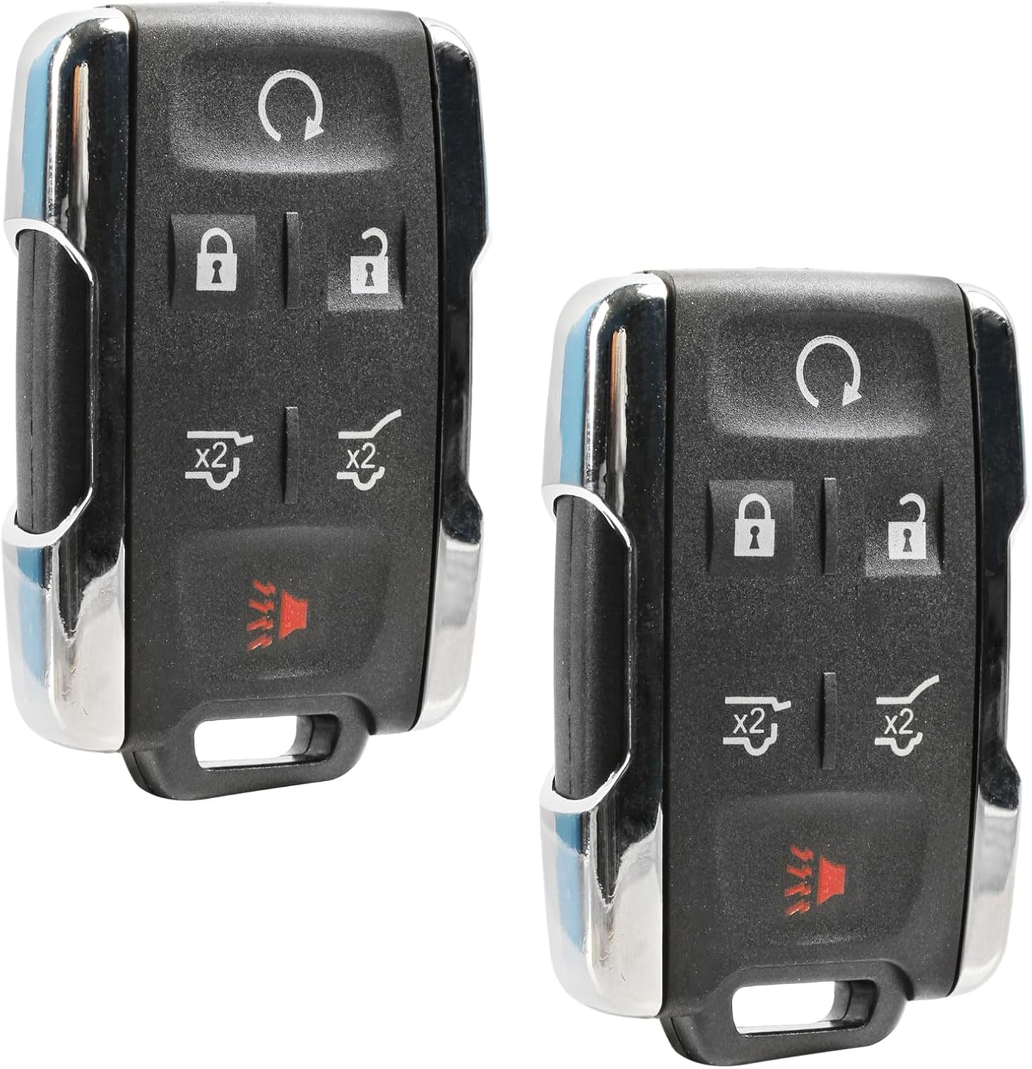 Key Fob Keyless Entry Remote fits Chevy Tahoe Suburban/GMC Yukon 2014 2015 2016 2017 (M3N-32337100 Chrome), Set of 2