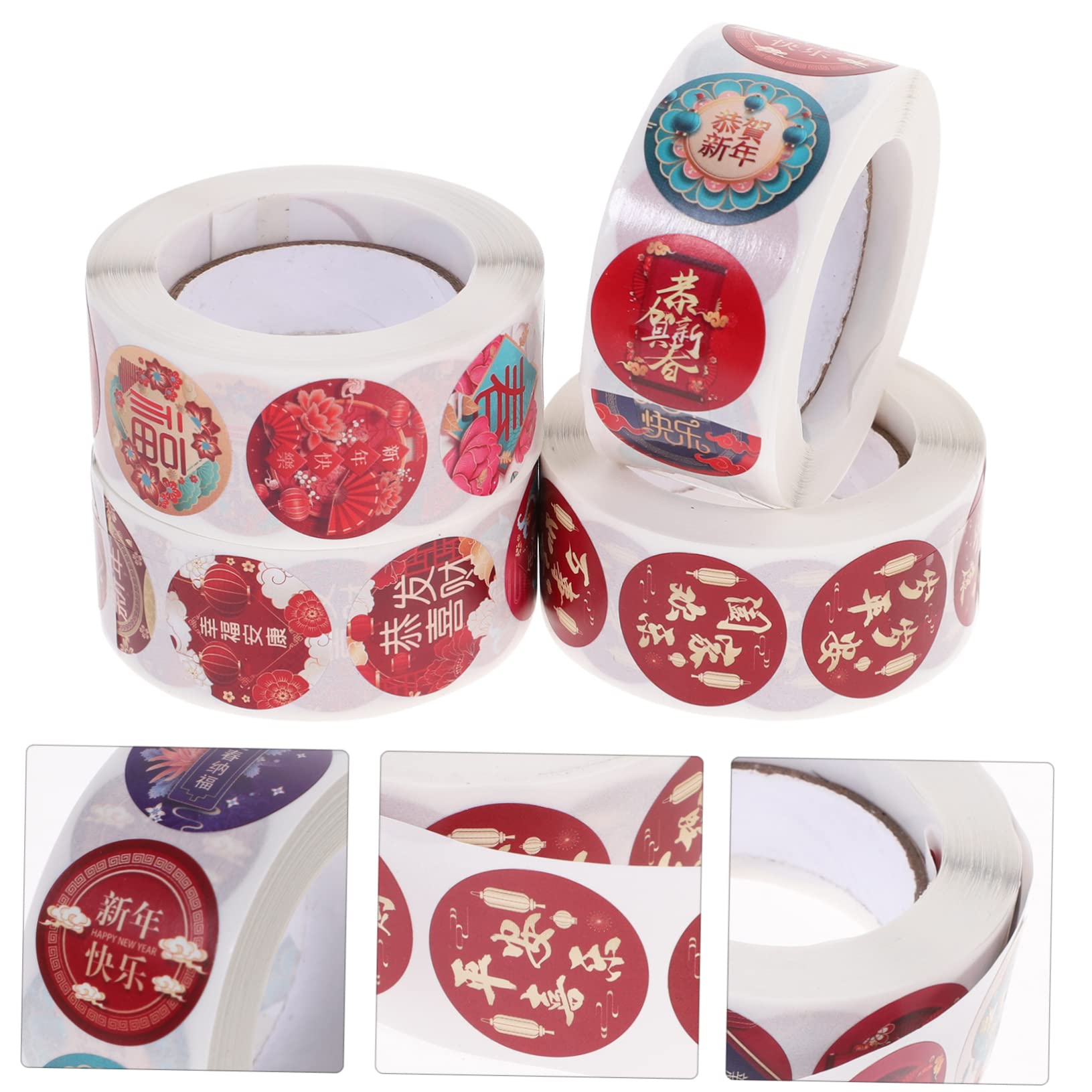 NUOBESTY 4 Set Fu Parole Adesivi Tag Natalizi Adesivi Per Pacchetti Sticker Etichette Di Carta Autoadesive Sigillo Della Confezione Al Dettaglio in ​​lamiera Di Rame 4 * 4