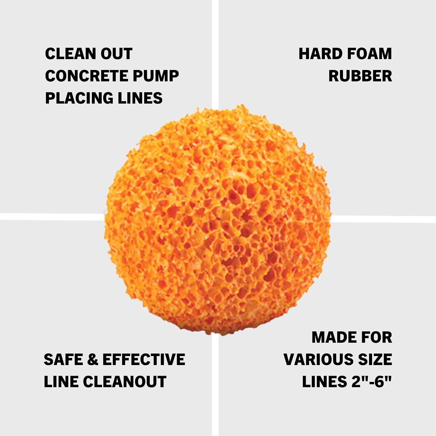 2" Medium Soft Concrete Pump Placing Line Cleanout Ball Shotcrete (COBS20) image 3