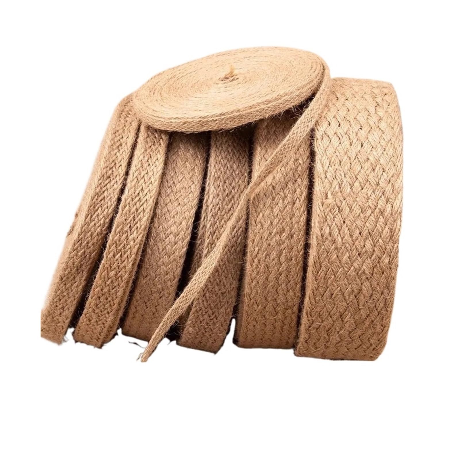 Twine Flat Braided Jute Cords Burlap Ribbon Macrame Handmade DIY Craft Supplies Hemp Rope Twine String For Home Decor(3.0cm-10m)