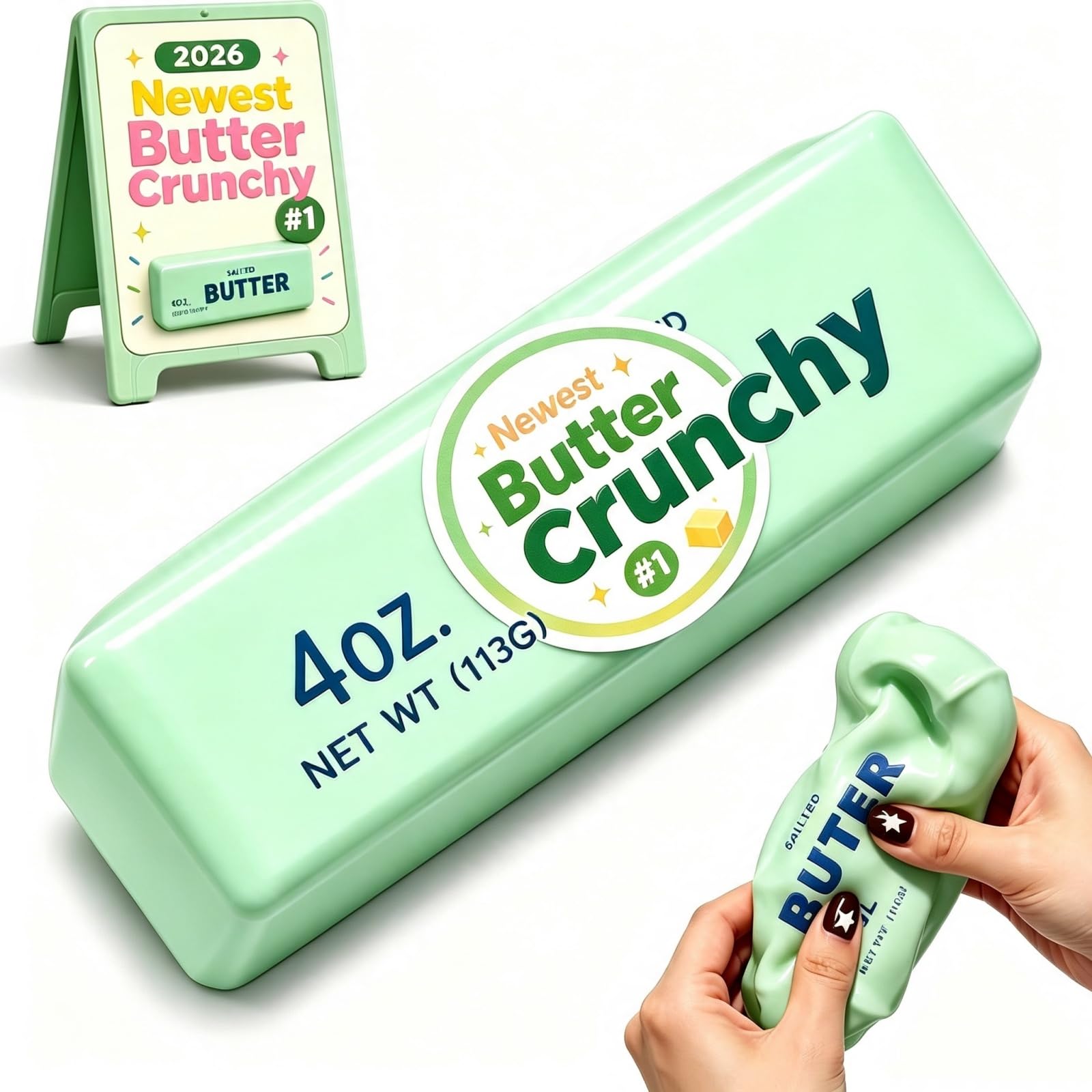 Crunchy Butter Squishy Asmr Stress Ball with Colorful Beads Filling — image 1