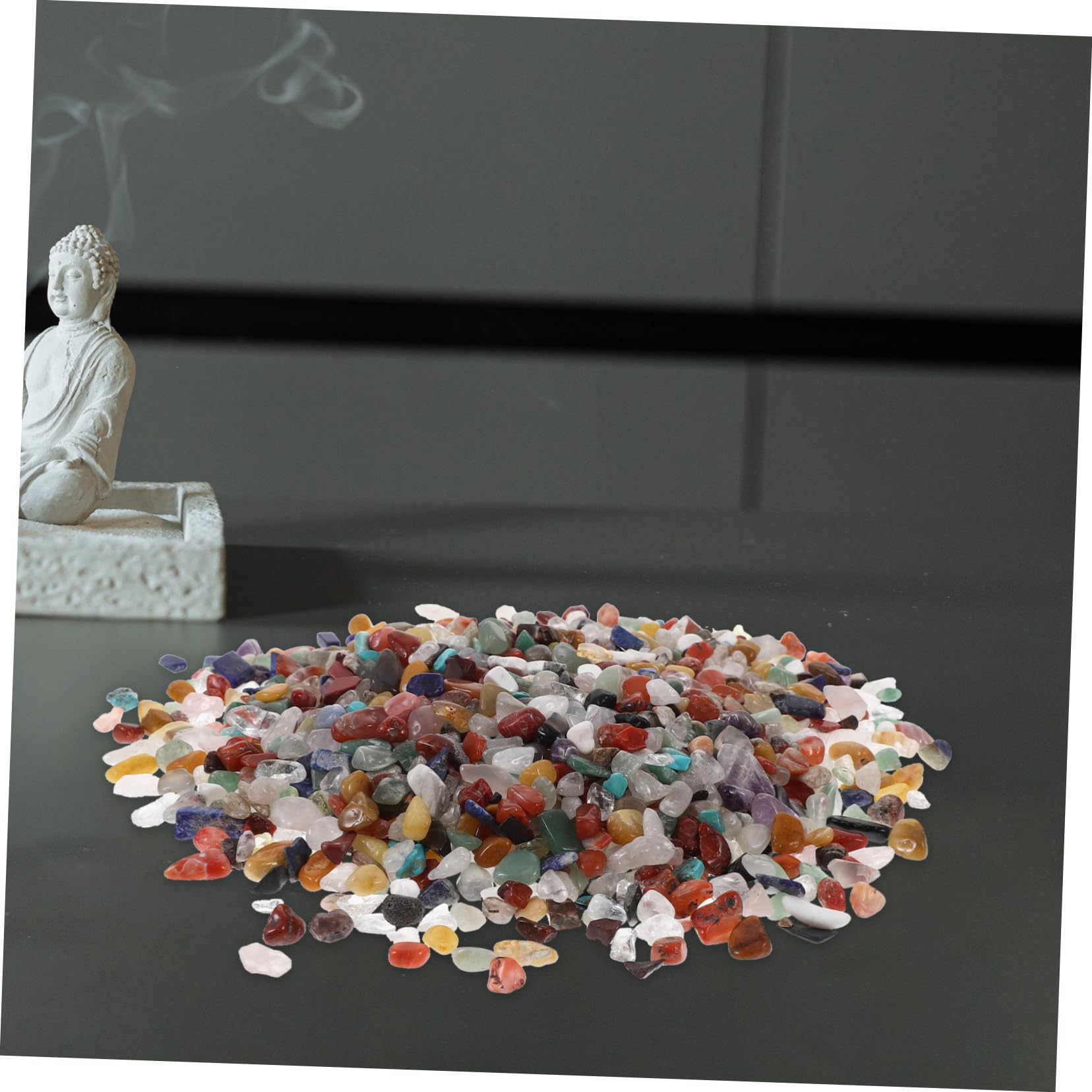 Ciottoli Decorativi di Pietra, Schegge di Cristallo 7-9mm, Effetto Ornamentale per Offerte Buddhiste e Decorazioni