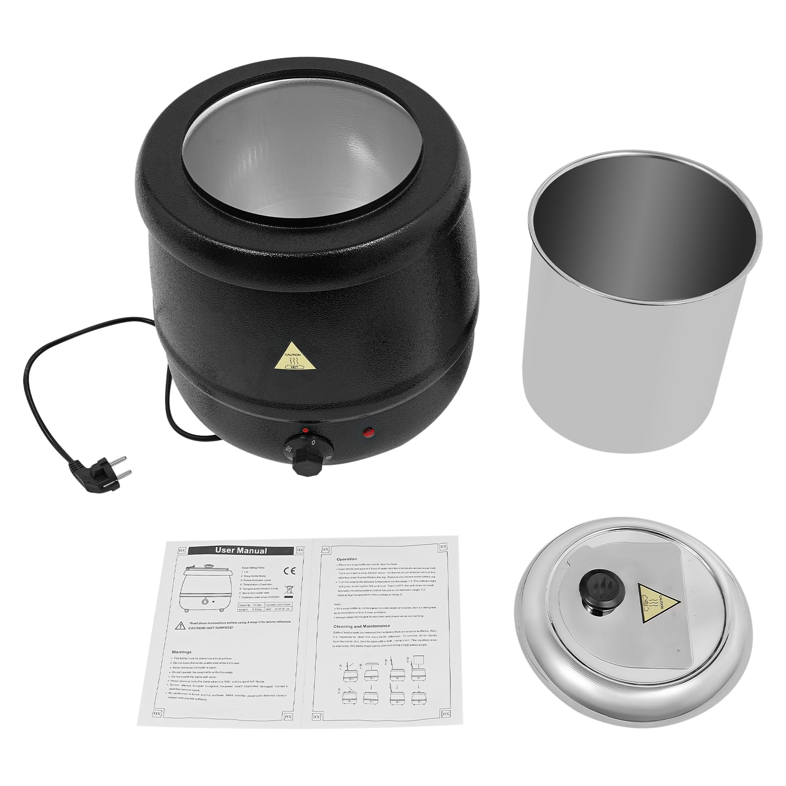 Bouilloire à soupe électrique, avec intérieur en acier inoxydable
