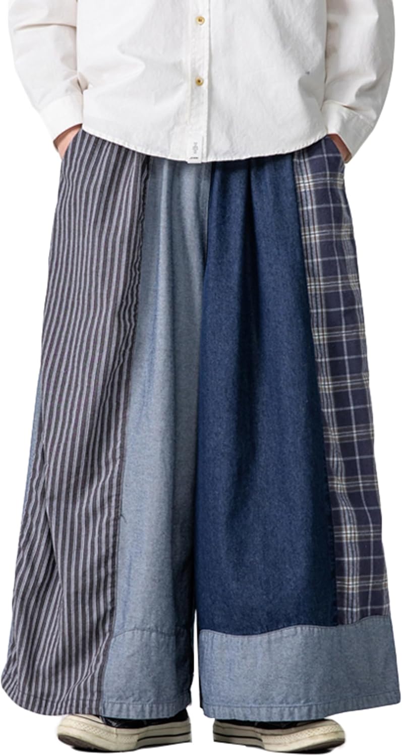 [ＪＩＹＵＴＯＲ] 袴パンツ ワイドデニム サルエルパンツ メンズ ガウチョパンツ ジーンズ ジーパン ゆったり ビッグシルエット