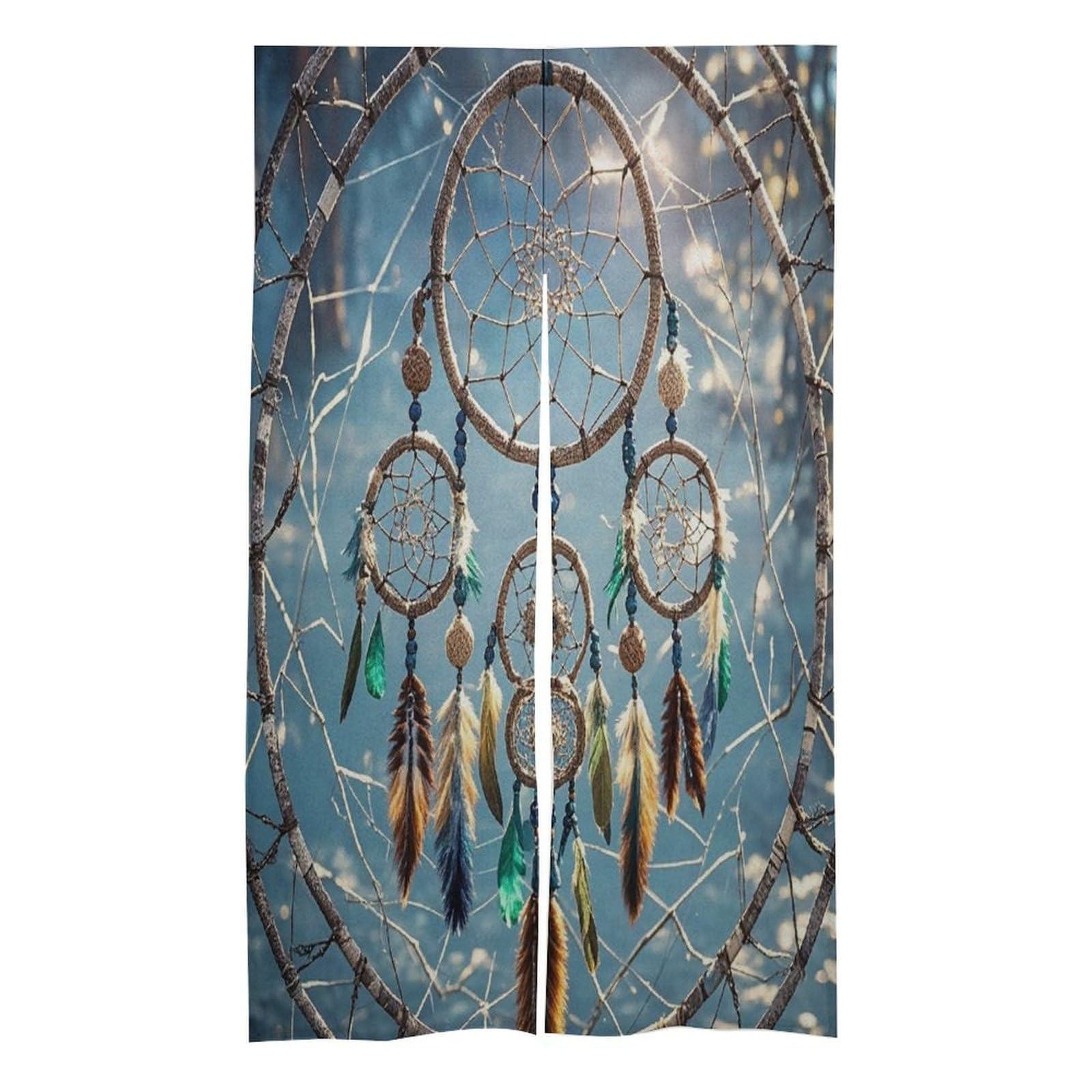 FekiLoot Dream Catcher Door Curtain Splice Japanese Style Theme Blackout Doors Cover Hemp Door Tapestry Temperature Protection Barrier Doors Screen for Various Rooms 17W X 57L Inch