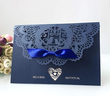Amazon 純粋なカラーレーザーカット結婚式招待状 パーティーエンゲージメントのための理想的なちょう結びの50のシンプルなファッション中空デザインカードのパックベビーシャワーの使用 インテリア オンライン通販 Amazon 純粋なカラーレーザーカット結婚式招待状 パーティーエンゲージメントのための理想的なちょう結びの50のシンプルなファッション中空デザインカードのパックベビーシャワーの使用 インテリア オンライン通販