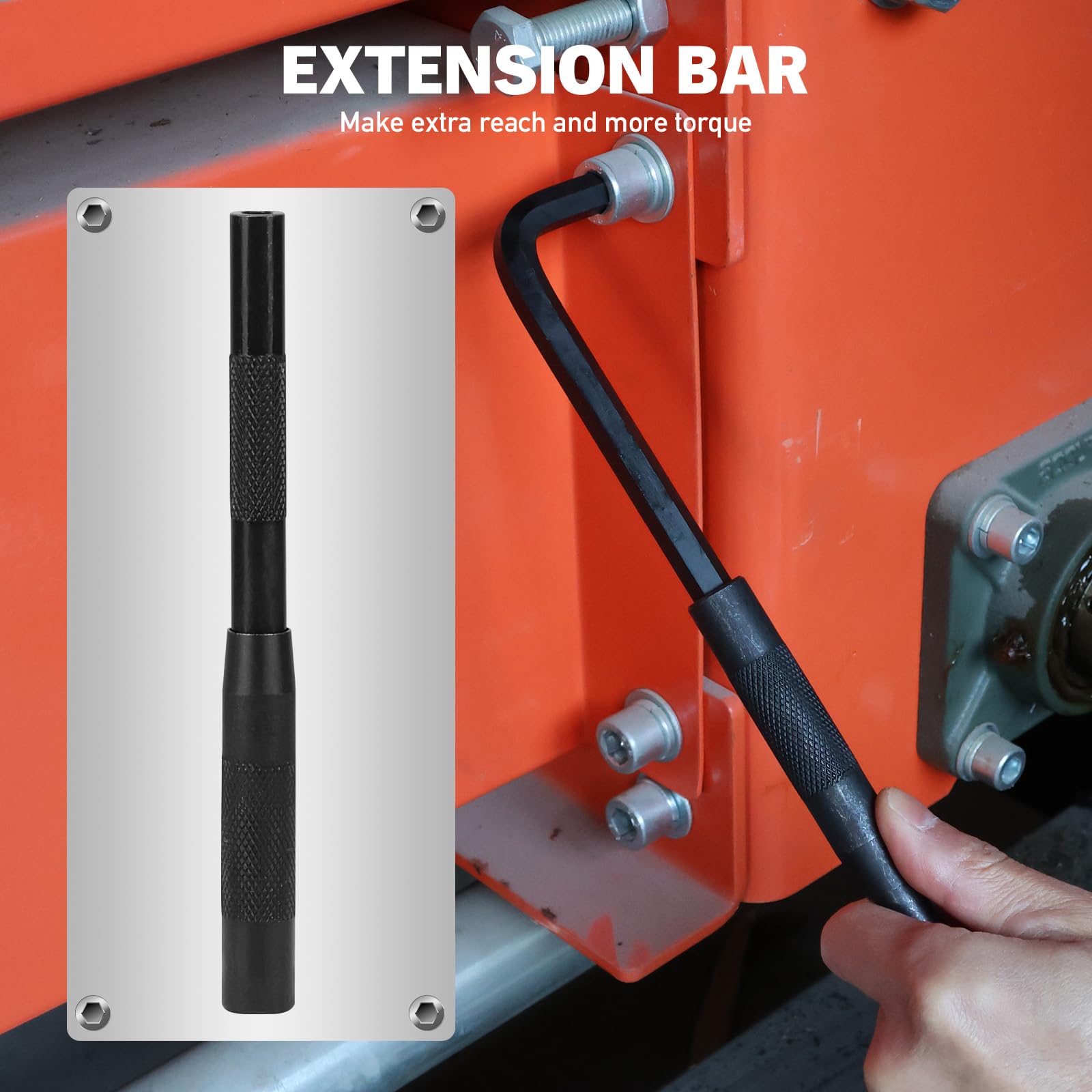 ELEAD Juego de llaves Allen SAE de 15 piezas con barra de extensión, 3/64-3/8 pulgadas, diseño de extremo de bola de brazo largo, acero S2 tratado térmicamente