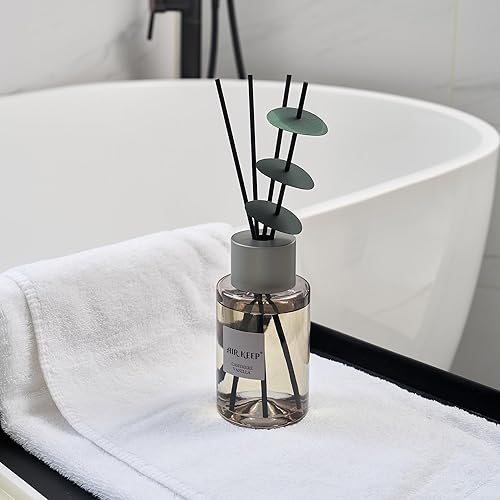 Miniatura 5 de Airkeep Difusor de junco, juego de difusor de varillas grises6.7 oz (6.8 fl oz)difusor de aceite de vainilla de cachemira y varillas difusoras de
