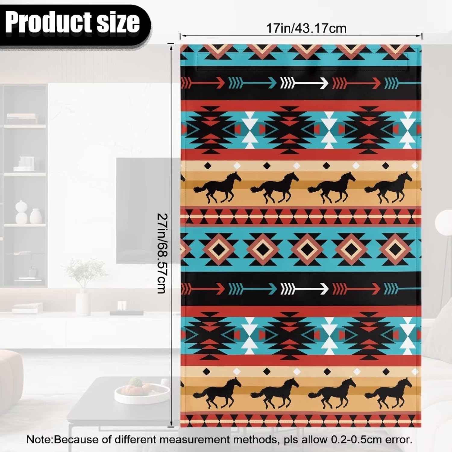Chair Headrest Cover Western Aztec Horse Headrest Covers for Recliners with PU Leather Soft Sofa Saver, Wear Resistant Furniture Slipcovers