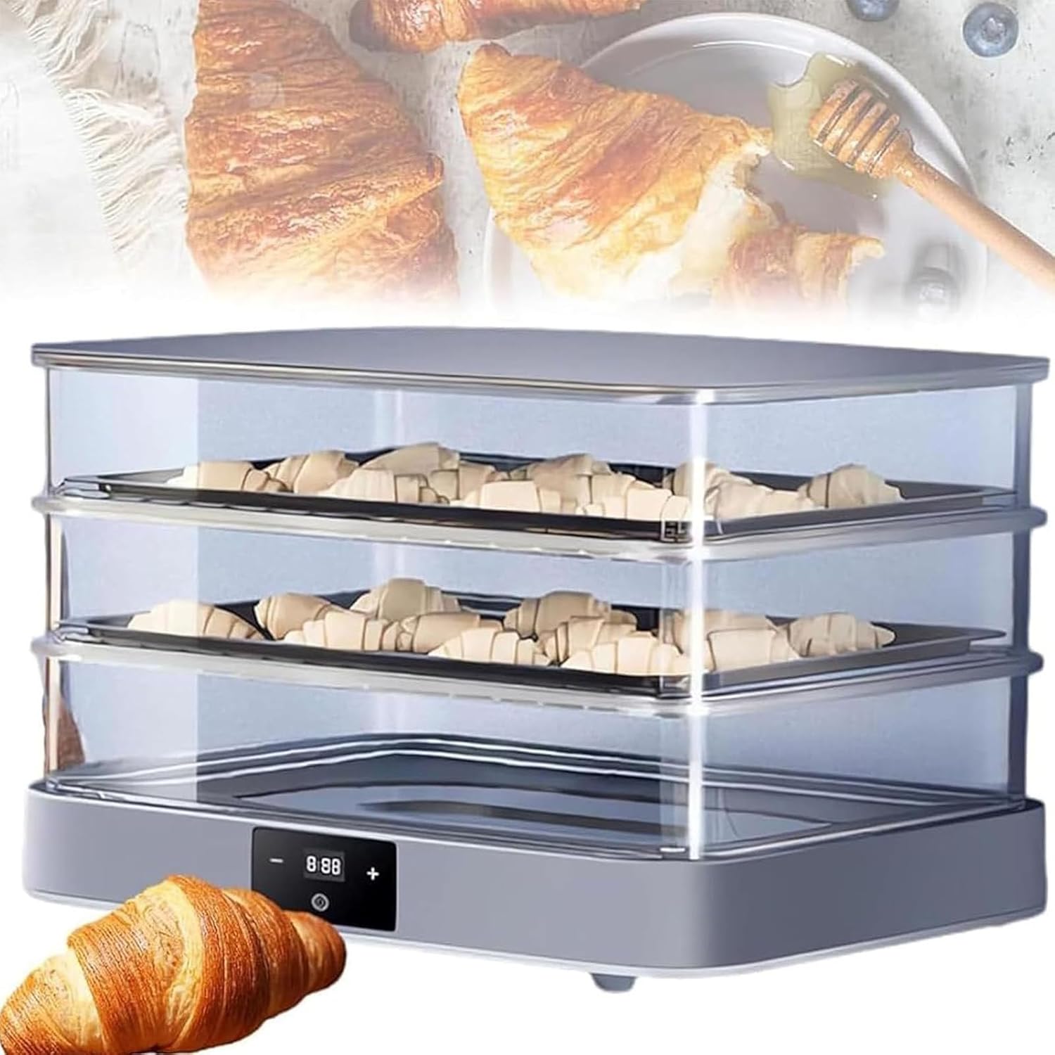 Electric Dough Proofer Machine-40l Home Bread Proofing Box with Adjustable Temperature,Timing and Humidity Control for Even Fermentation-Perfect for Home Use