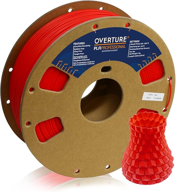 OVERTURE PLA Plus (PLA+) Filament 1.75mm PLA Professional Toughness Enhanced PLA Roll,...