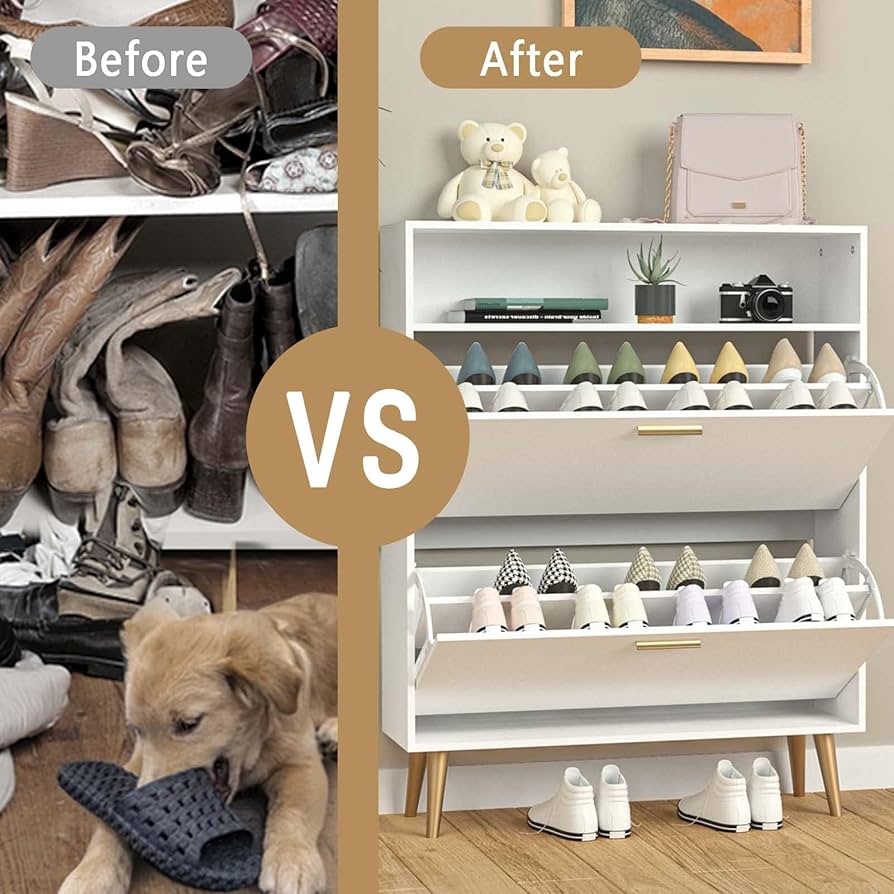 Amazon.com: NOVAMAISON Shoe Storage Cabinet Entryway Set of