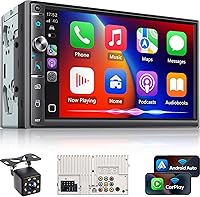 KISSOUND 7" Double Din Car Stereo: Wireless Apple CarPlay/Android Auto, Bluetooth 5.0, 240W DSP, Backup Camera, Mirror Link