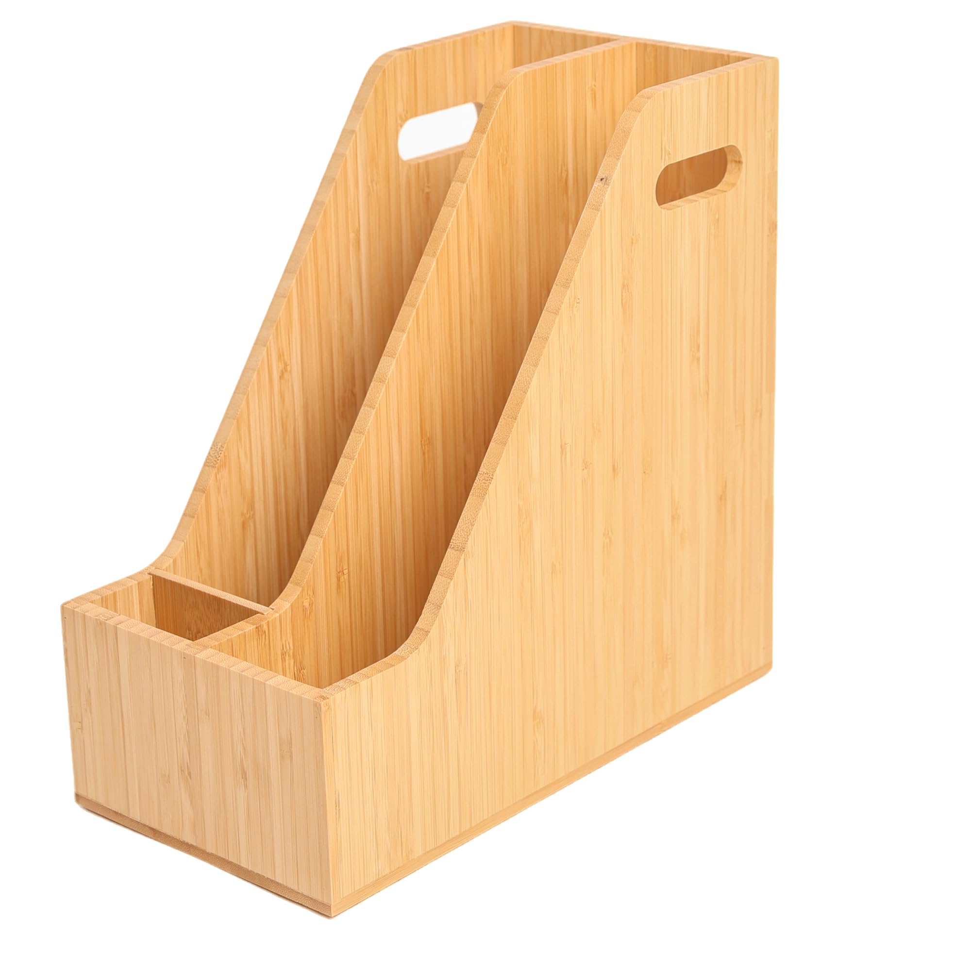Ninebendstreams Bamboo File Folder Holder Book Holder Frames Document Cabinet Rack Storage Organizer Small Magazine Shelf for Home,Office