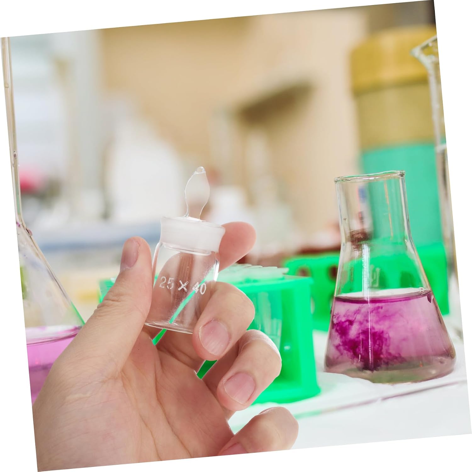 Cabilock 2pcs Specific Gravity Bottle Weighing Flask for Lab Flat Low Form Powder Scale Sealing Bottle