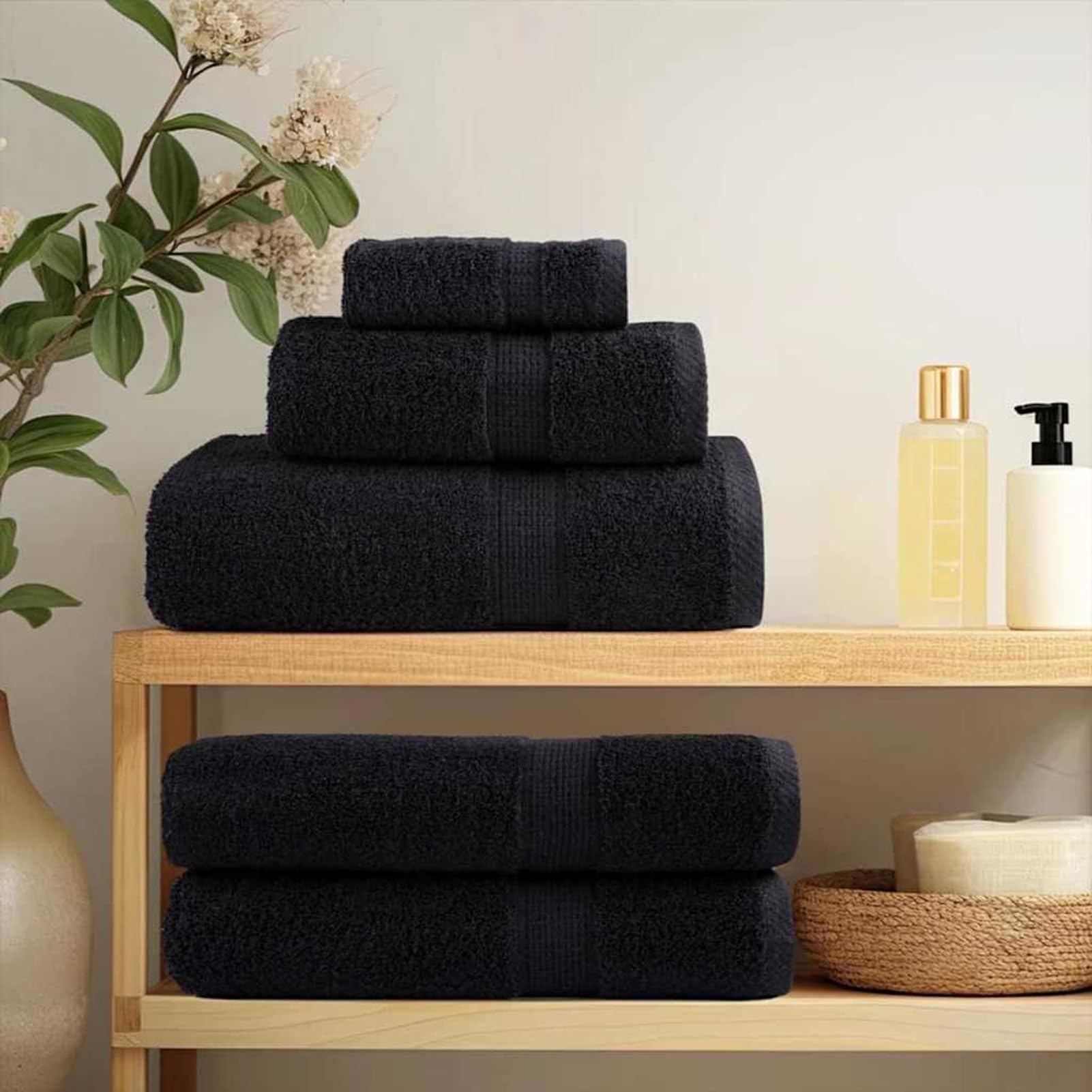Tidyard Fazzoletti 10 PCS Nero 15 x 21 cm Cotone