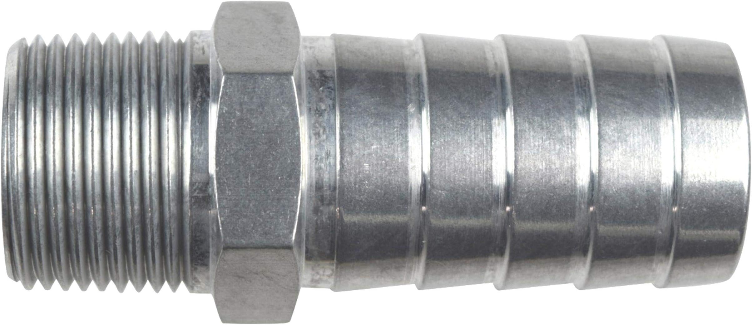 ICT BilletStraight 3/4" NPT Pipe to 1" Hose Barb Fitting Bare Aluminum National Pipe Thread Connector Fluid or Air Designed & Manufactured in the USA AN840-16-12A