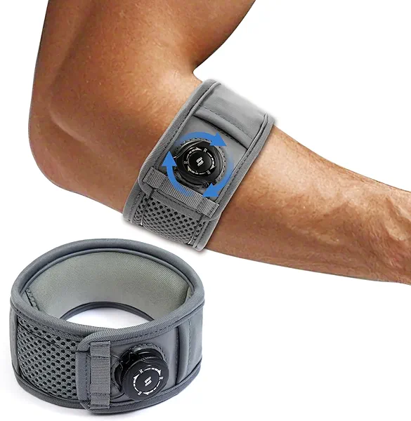 Tennis Elbow Brace for Men & Women, Elbow Brace for Tendonitis and Tennis Elbow and Golfer's Elbow, Adjustable Elbow Strap (Gray, L/XL, 10.5"–14.5"), 1 Pack