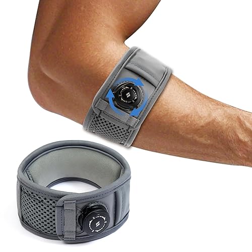 Codera para codo de tenista para hombres y mujeres, codera para tendinitis y codo de tenista y codo de golfista, correa de codo ajustable (gris,