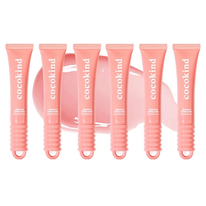 Bálsamo labial Ceramide Lip Blur Balm Cocokind Be Kind, Coral — Pacote com 6