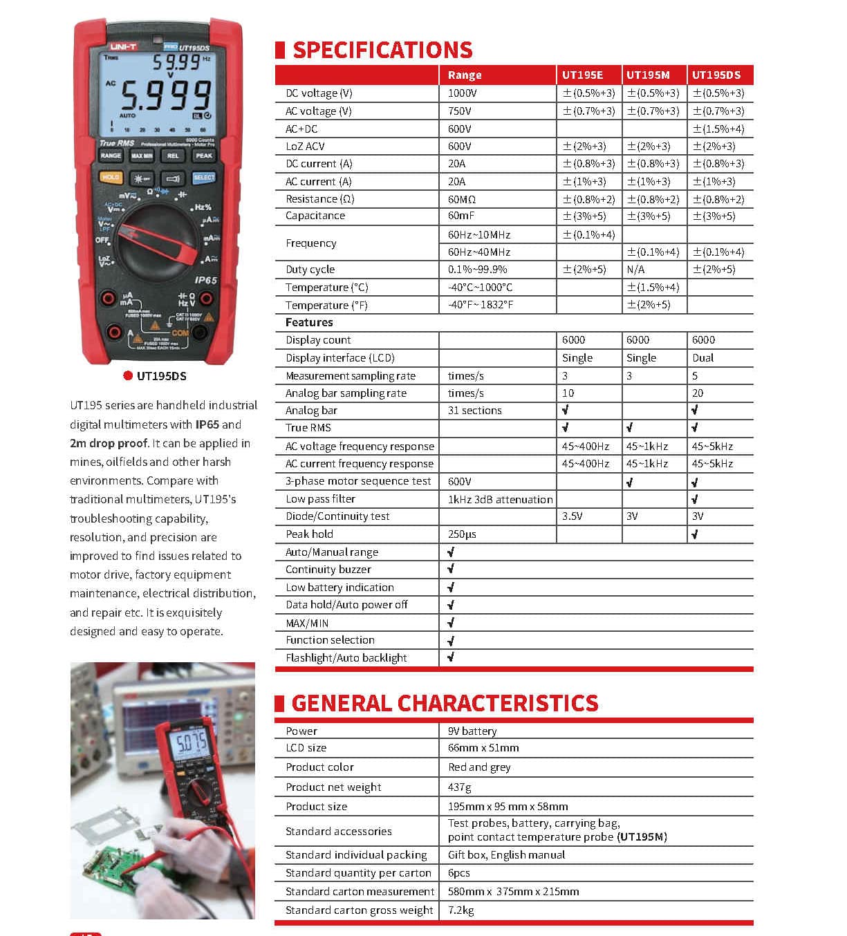 Amazon.co.jp: UNI-T UT195E UT195M UT195DS Pro Professional Digital 