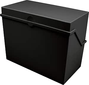 Boîte Fichier Helit A6 Horizontal - Noir - Pour 400 Cartes - Polystyrène - Organisation Étude