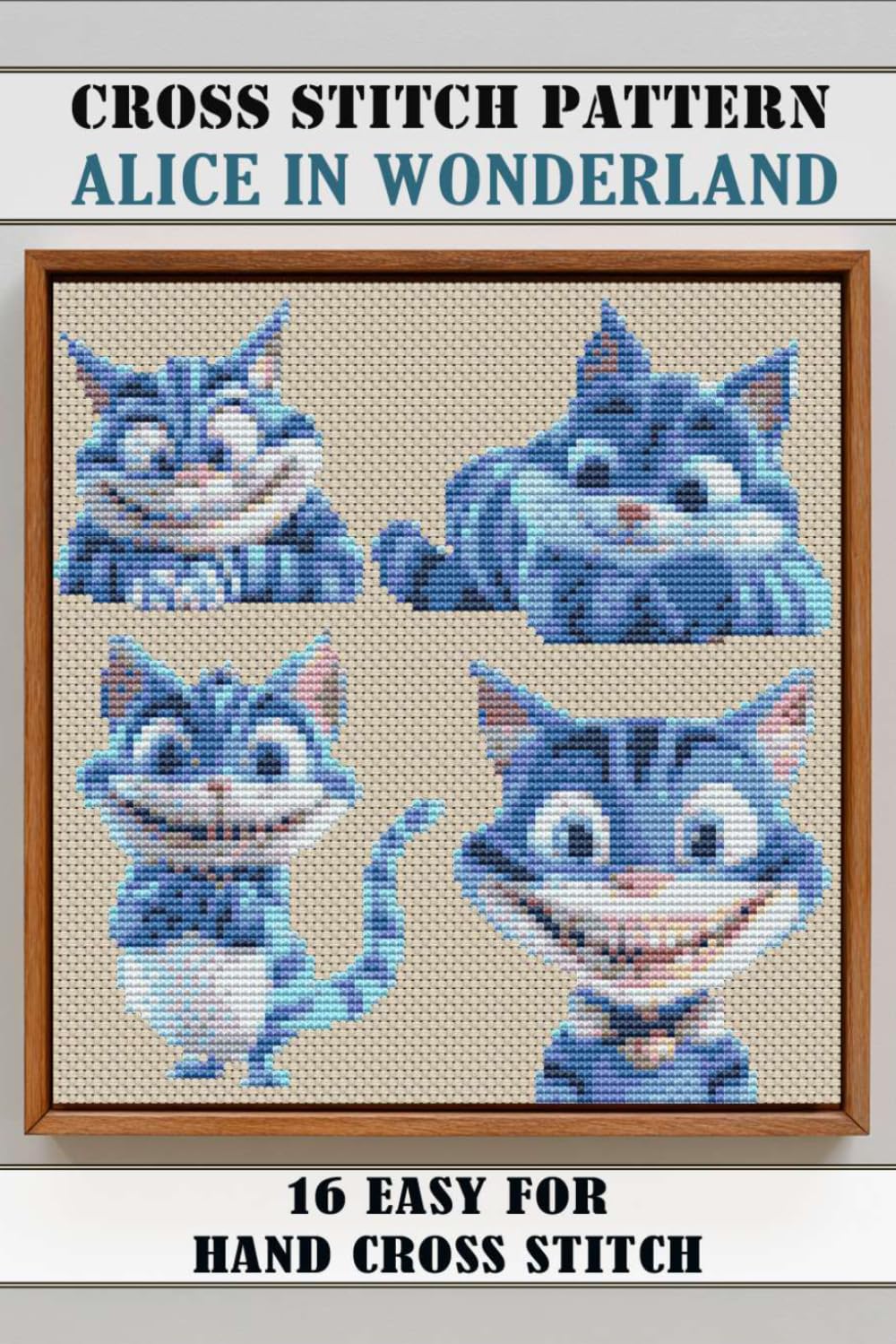 Cross stitch patterns Alice in Wonderland: 16 Easy Designs for Hand Cross Stitch