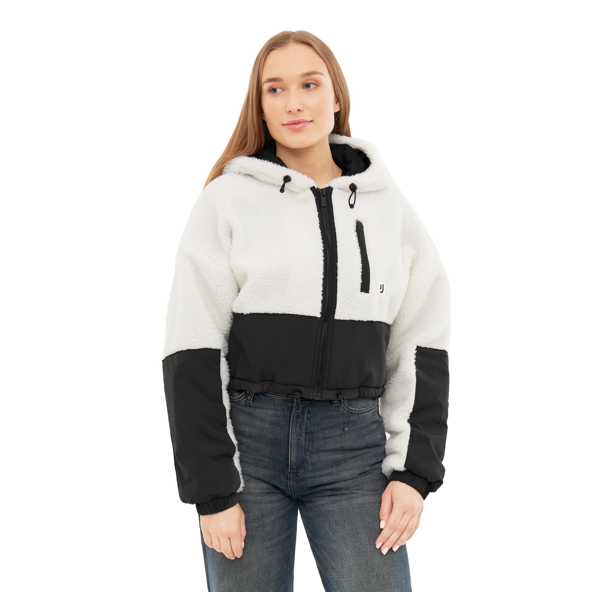 Johnny Urban Kurze Teddyjacke Damen & Herren - Carey - Cropped Unisex Sherpa Fleecejacke für Herbst & Winter - Teddy Jacke Mit Kapuze - Warme Übergangsjacke