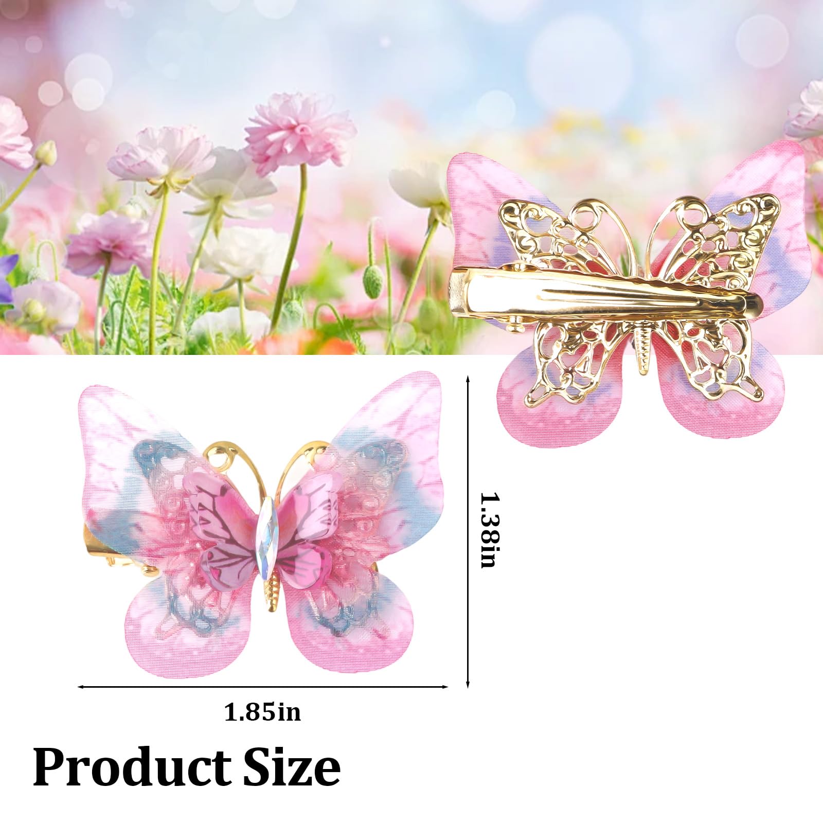 Padorul 12Pcs Butterfly Hair Clips - Image 2