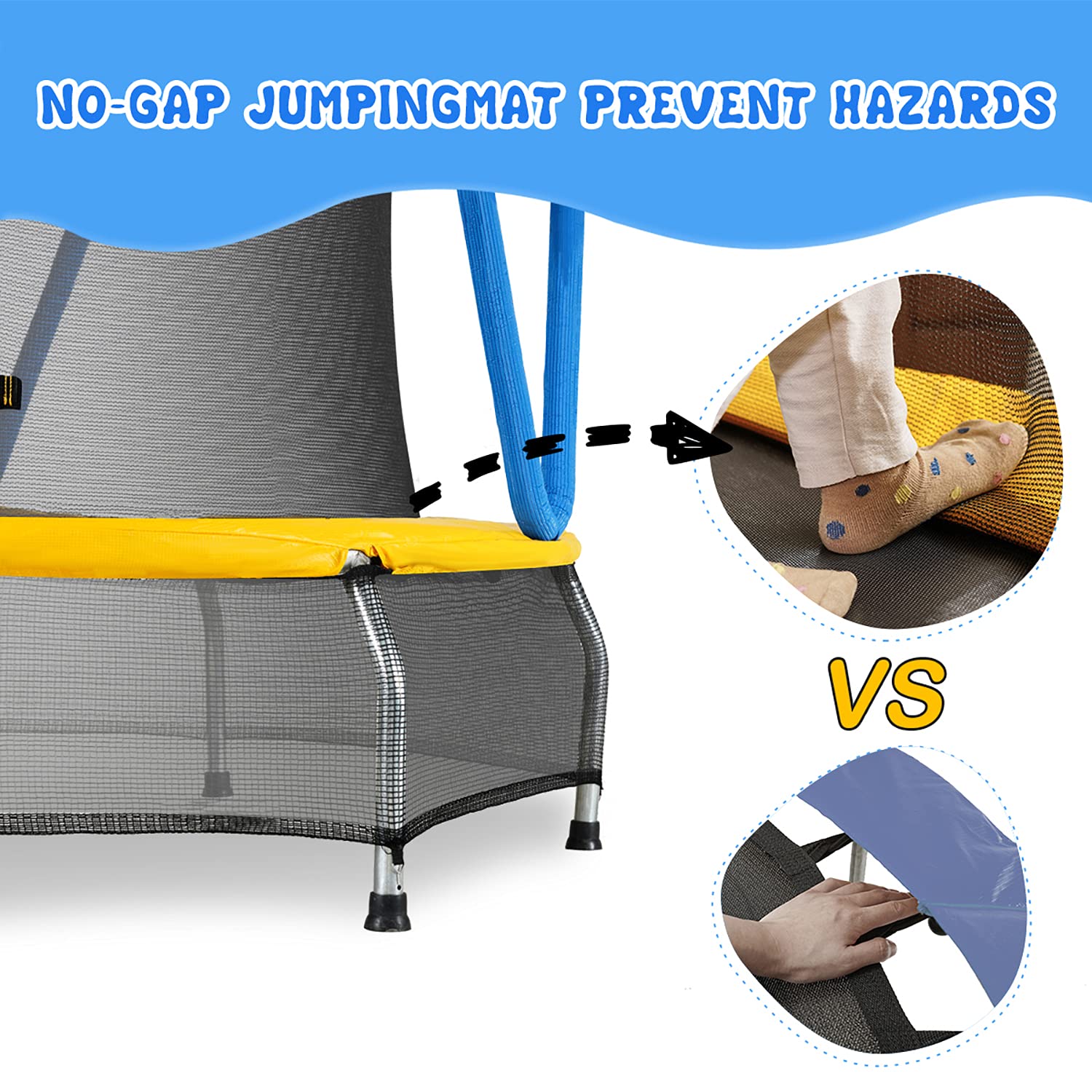 Amazon | Zupapa 54インチ 屋内用 小型トランポリン 子供用 超静音