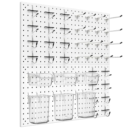 Peg Board Kit, Includes Pegboard and Accessories,with Hooks and Bins,Peg